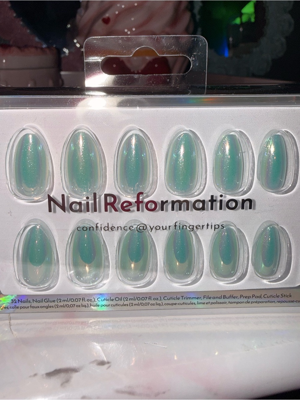 Nail Reformation Iridescent Mint Press-On Nails
